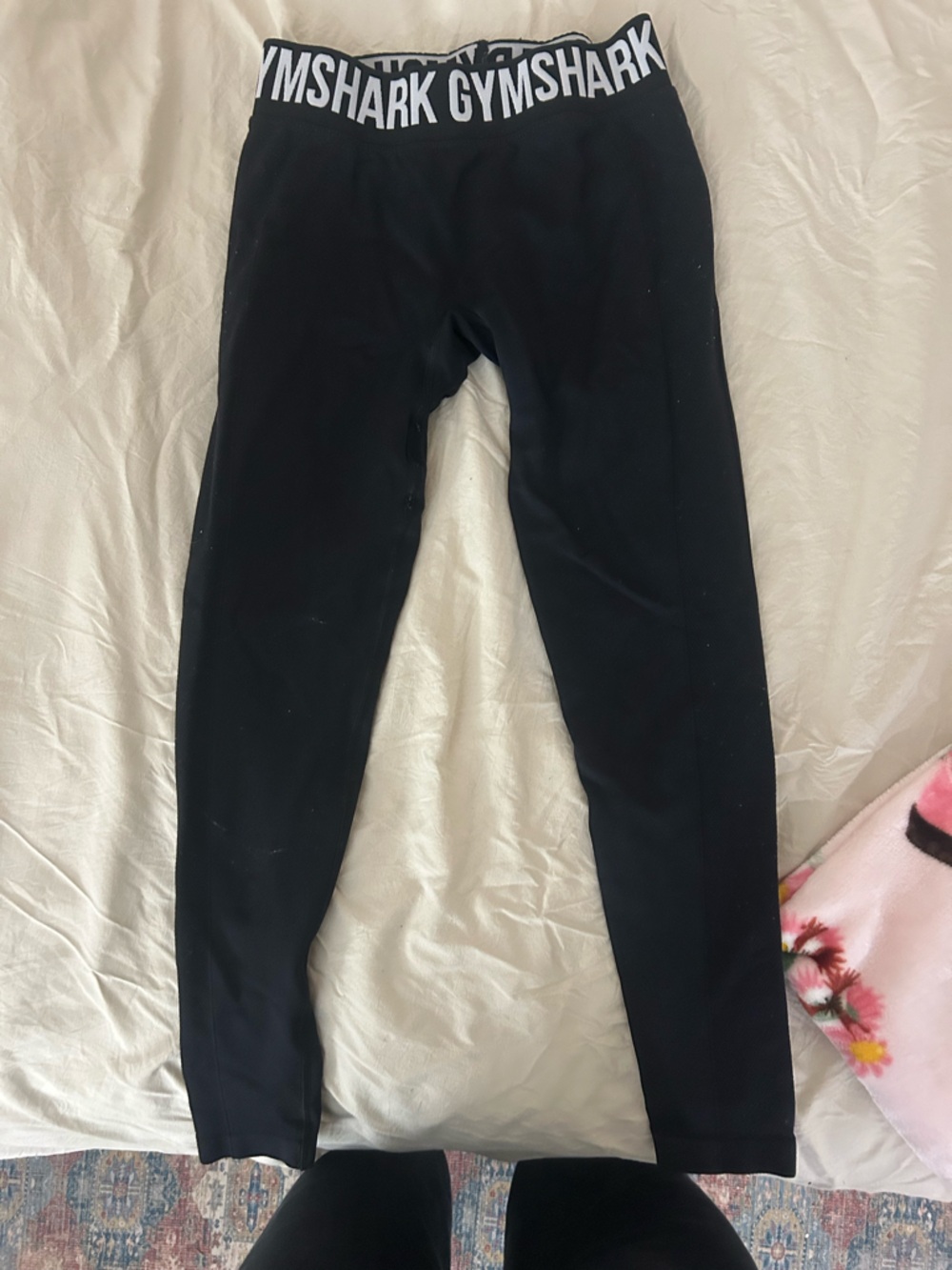 Gymshark Black and White Branded Waistband Leggings